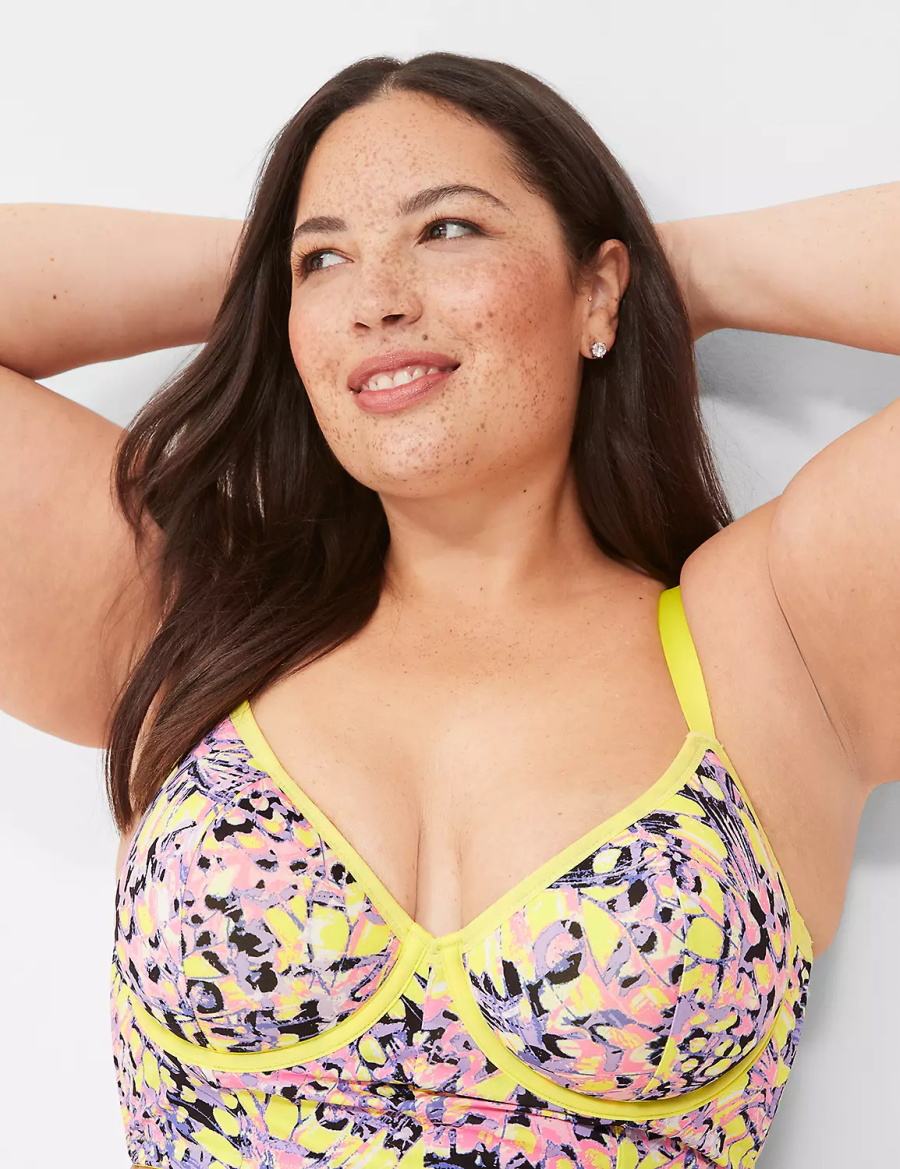 Lane Bryant Longline Demi Bralettes Dames Geel Gekleurd | QBM2345RF