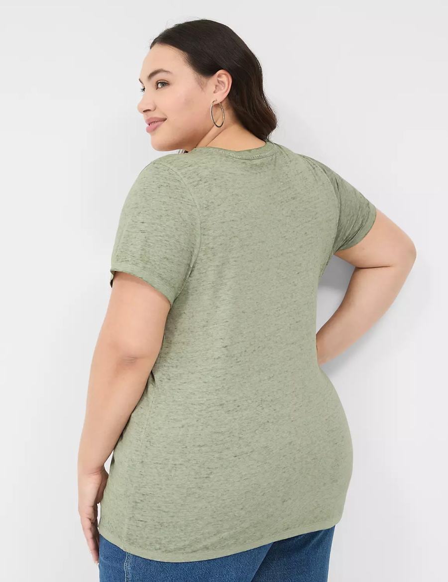 Lane Bryant Love Graphic Tee T-shirts Dames Olijfgroen Groen | AOQ4850KX