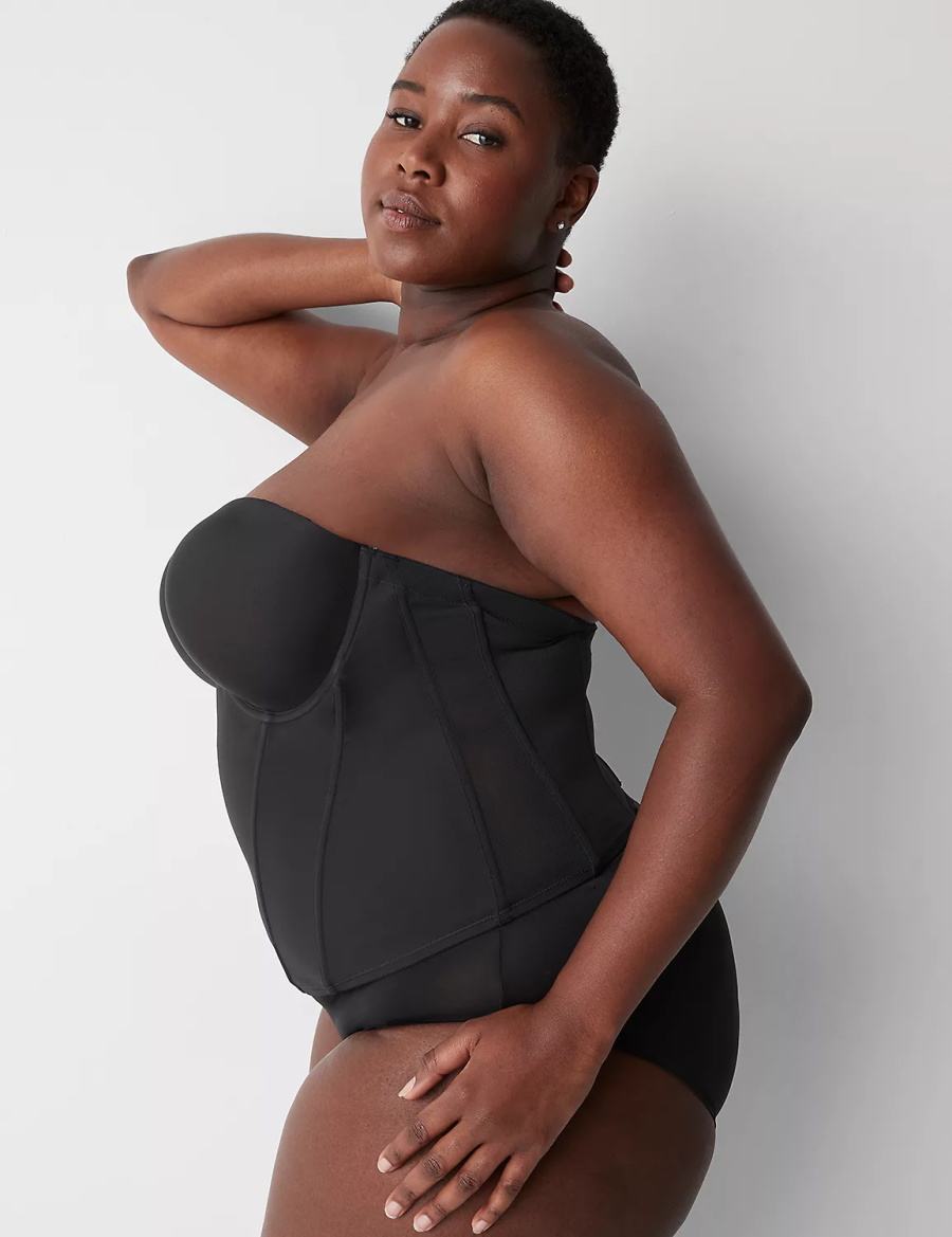 Lane Bryant Low-Back Multiway Bustier Bralettes Dames Zwart | WSA7192HR