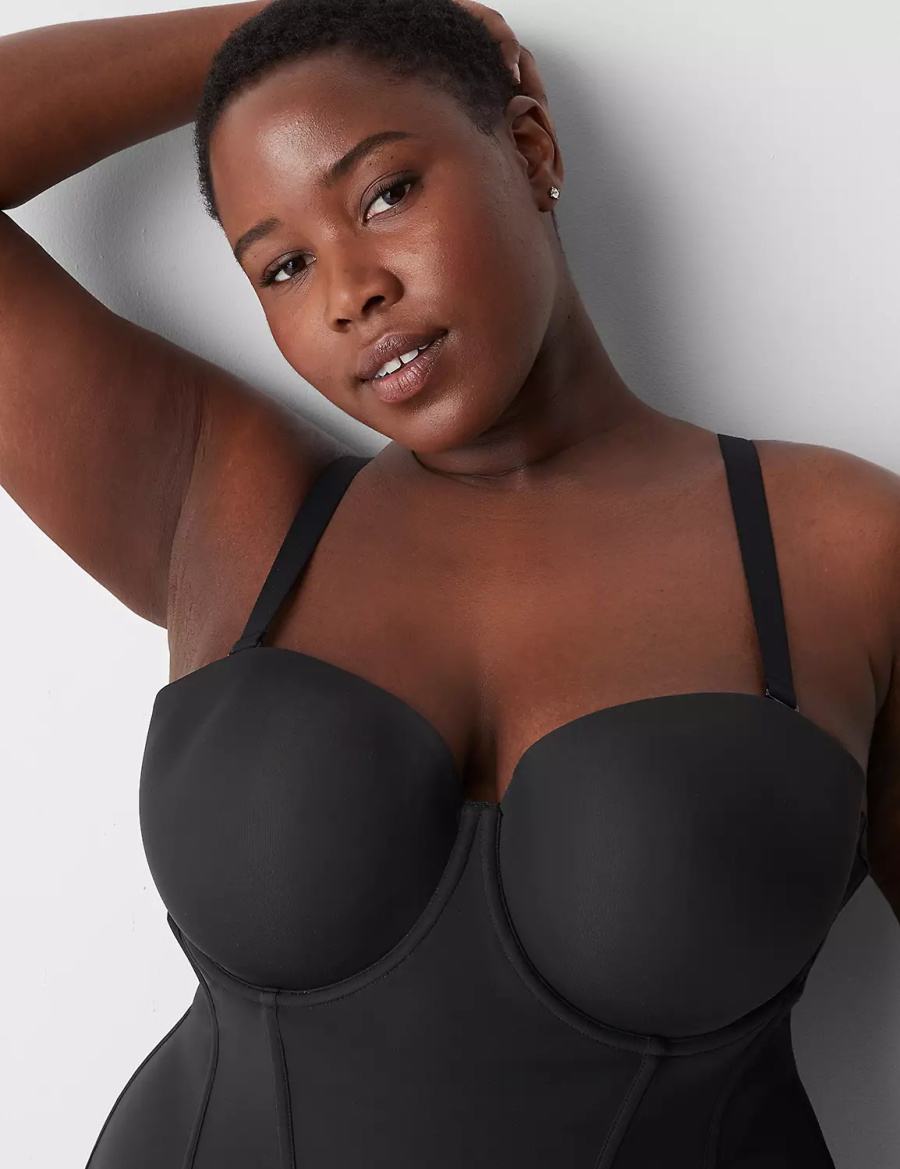 Lane Bryant Low-Back Multiway Bustier Bralettes Dames Zwart | WSA7192HR