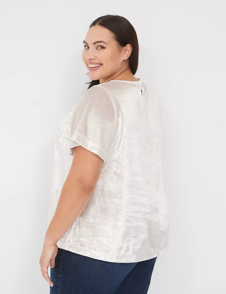 Lane Bryant Lurex Boatneck Swing Top T-shirts Dames Grijs | HNM3813PQ