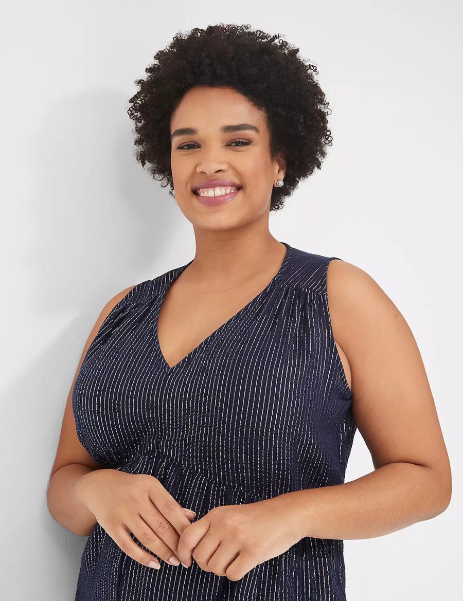 Lane Bryant Lurex Gauze Easy Jumpsuit Dames Blauw | GCS1172OV