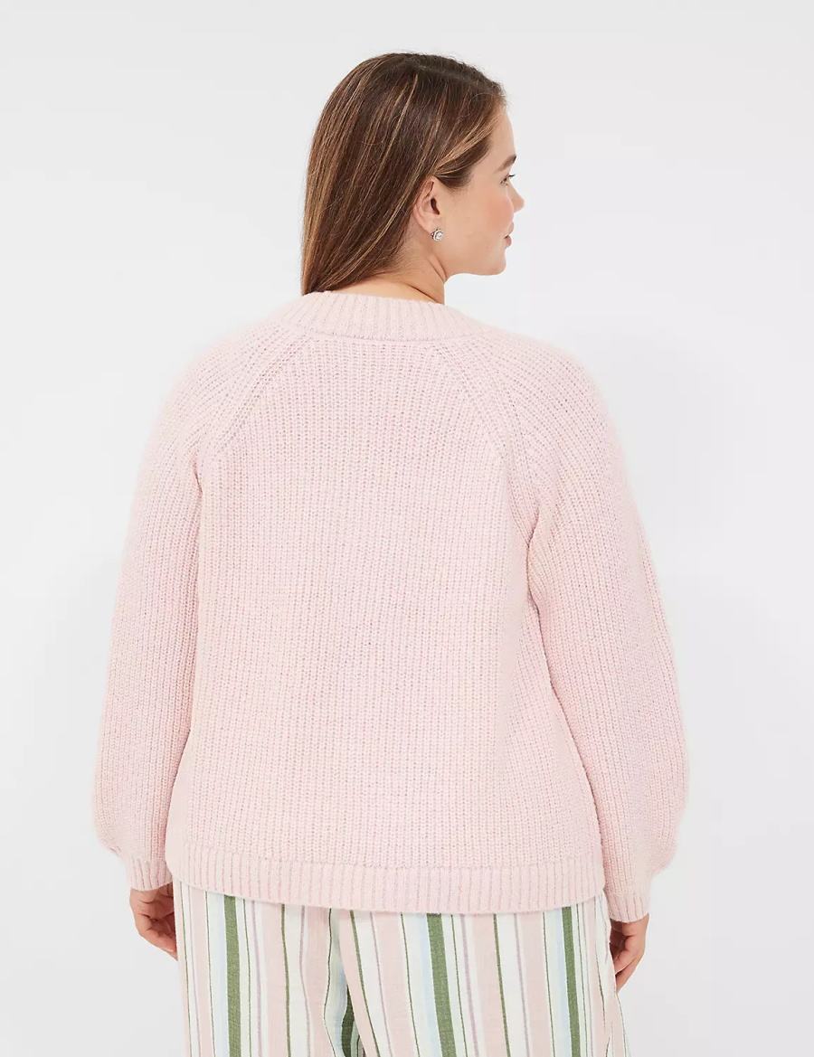 Lane Bryant Lurex Knit Sleep Cardigan Dames Roze | HUZ3054DR