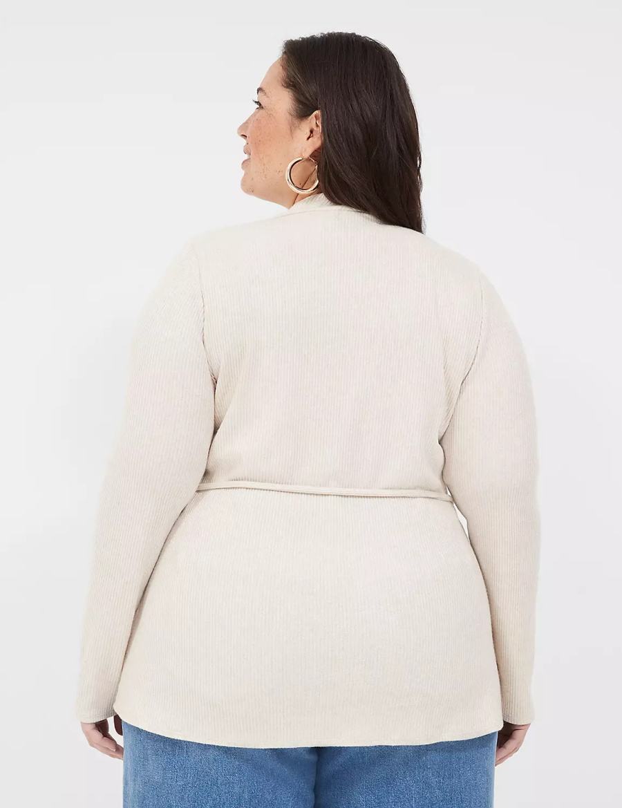 Lane Bryant Lurex Mock-Neck Tie-Waist Top Truien Dames Beige | FHE7851VT