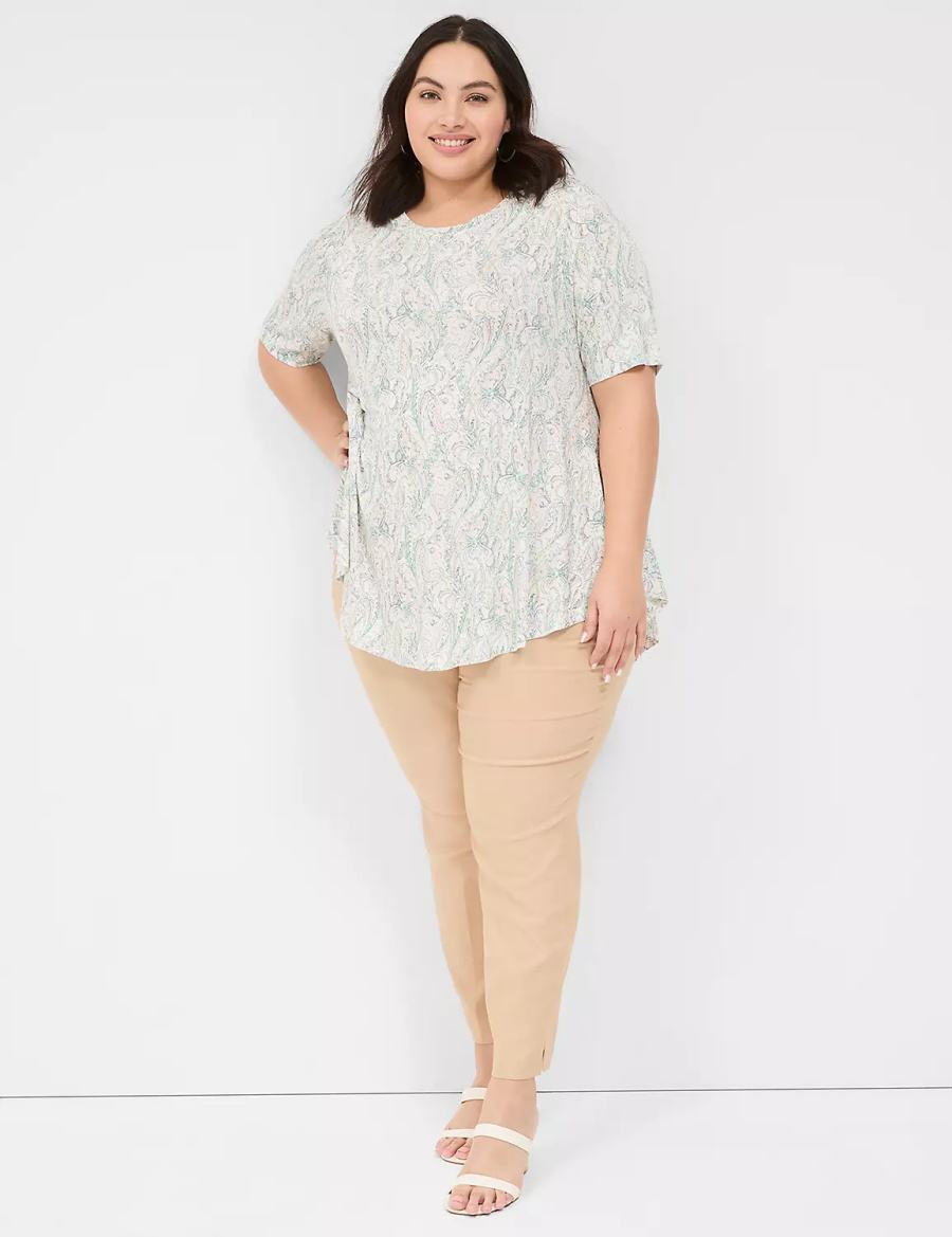 Lane Bryant Max Swing Perfect Sleeve Crew-Neck Tee T-shirts Dames Room Groen | RLM2247GY