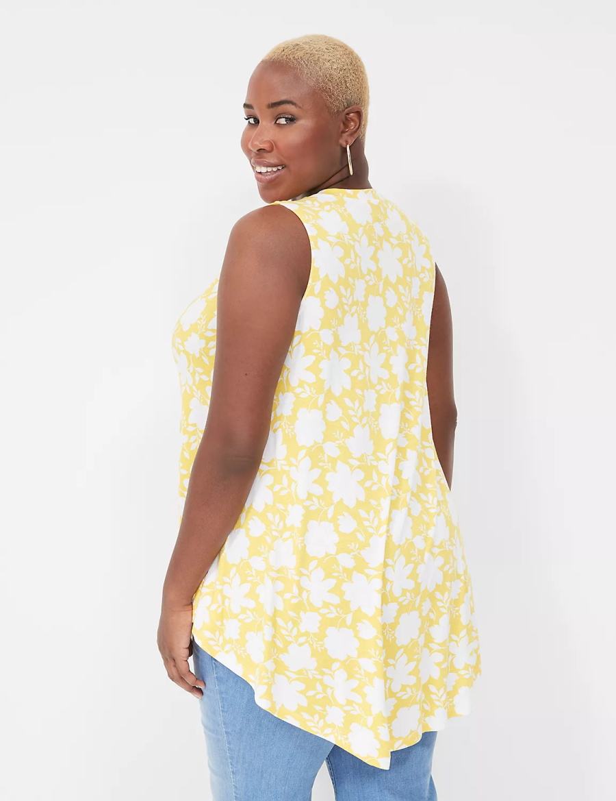 Lane Bryant Max Swing Sleeveless High-Neck Tunic T-shirts Dames Geel | VEG5221XH