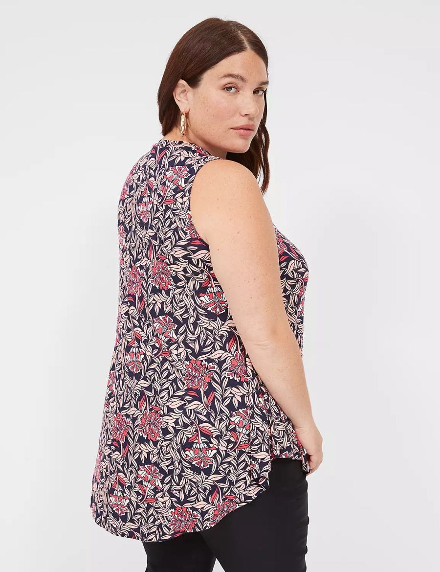 Lane Bryant Max Swing Sleeveless High-Neck Tunic T-shirts Dames Roze Koraal | VZA6450LF