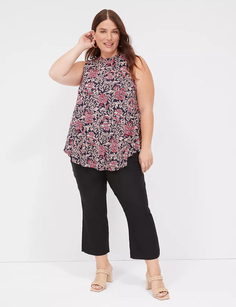 Lane Bryant Max Swing Sleeveless High-Neck Tunic T-shirts Dames Roze Koraal | VZA6450LF
