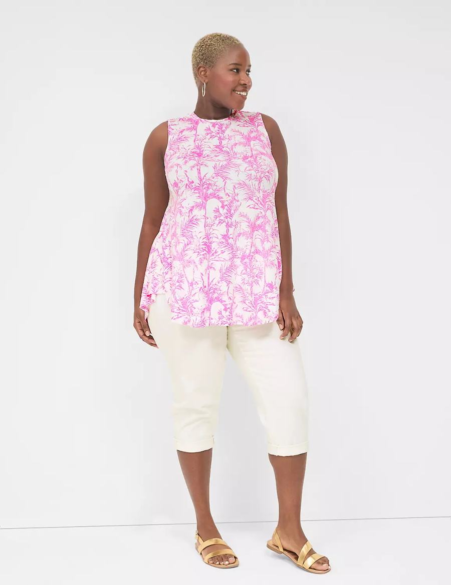Lane Bryant Max Swing Sleeveless High-Neck Tunic T-shirts Dames Roze | PUH1414JO