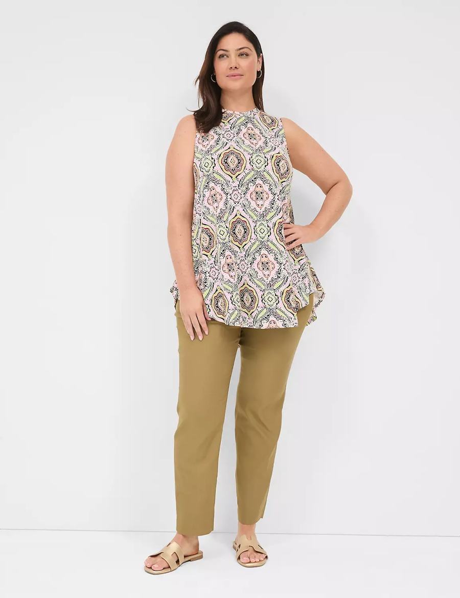 Lane Bryant Max Swing Sleeveless High-Neck Tunic T-shirts Dames Gekleurd | QJH8289RG