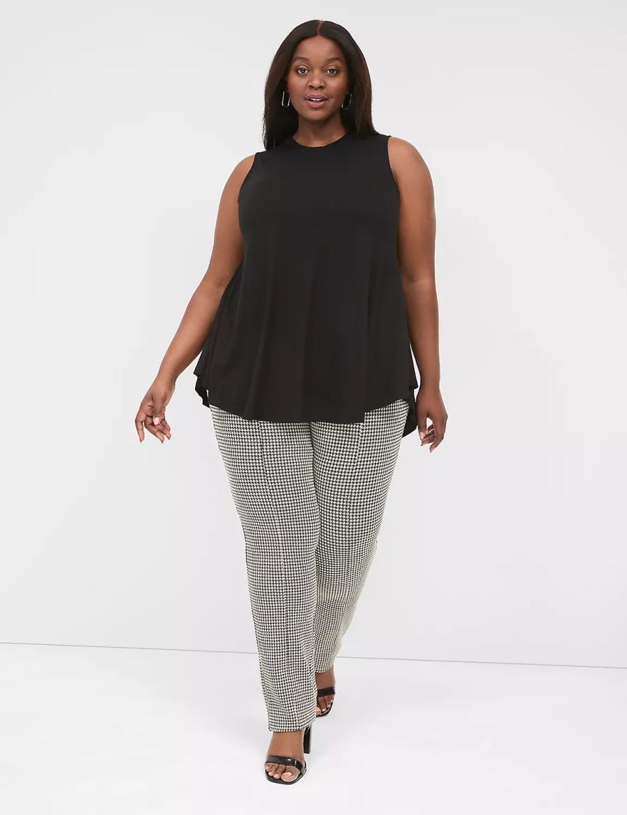 Lane Bryant Max Swing Sleeveless High-Neck Tunic T-shirts Dames Zwart | QGD9843HQ