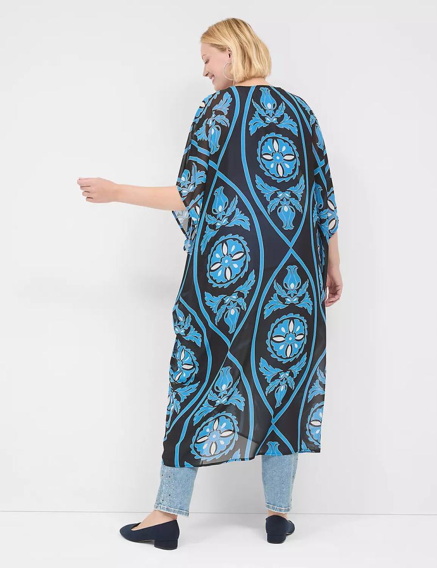 Lane Bryant Maxi Chiffon Overpiece Badjas Dames Blauw | DIM6449FO