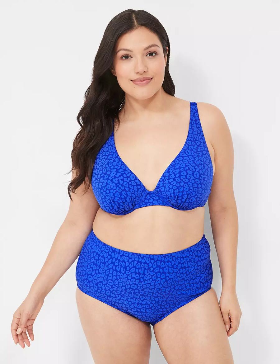 Lane Bryant Mid-Rise Swim Slips Dames Blauw | NOO693AJ