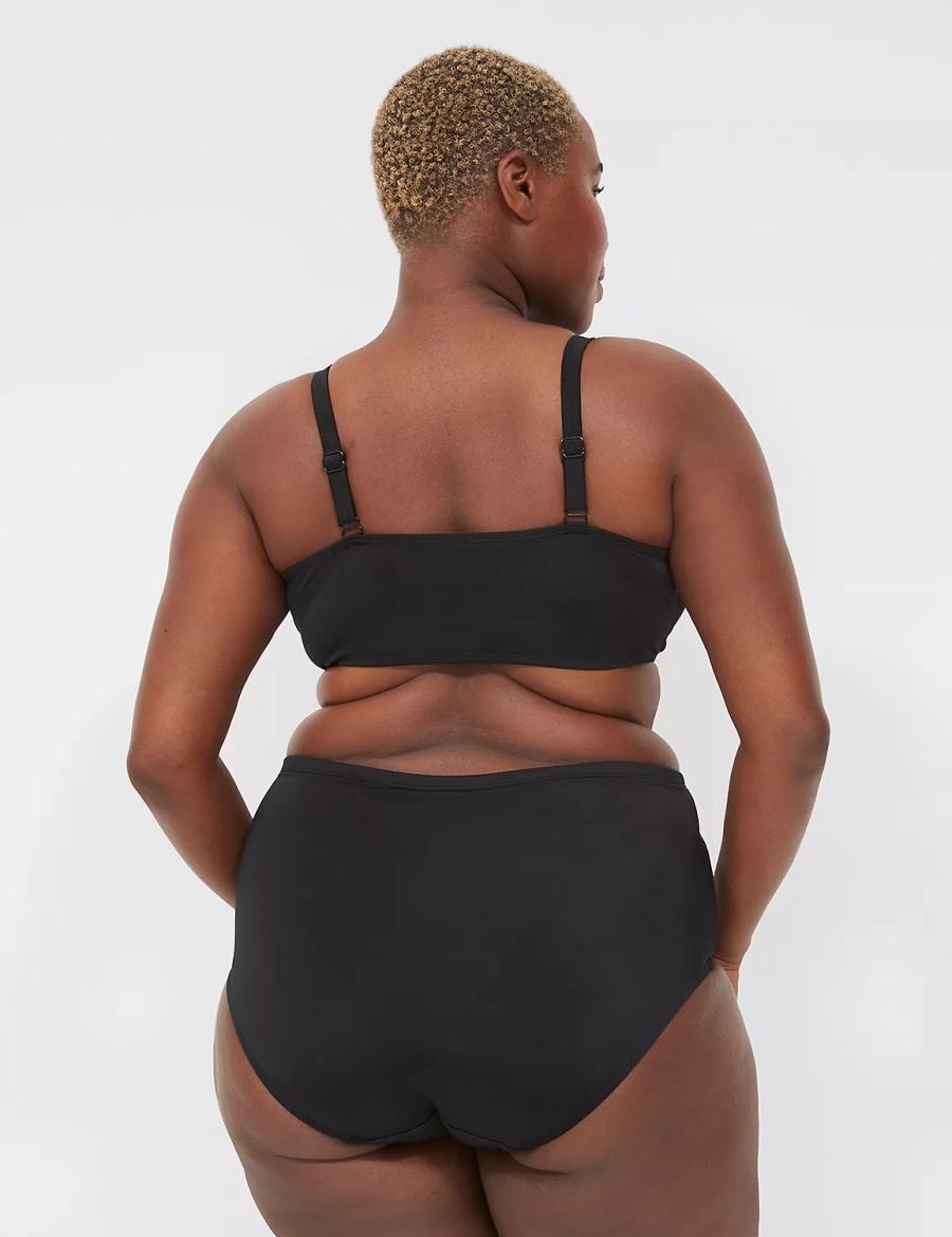 Lane Bryant Mid-Rise Swim Slips Dames Zwart | ZDC5456LE