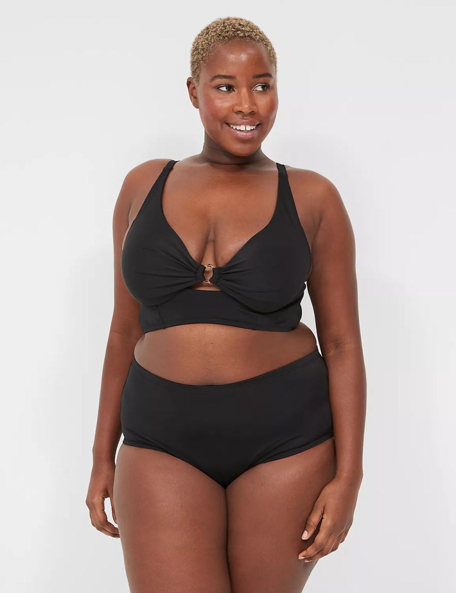 Lane Bryant Mid-Rise Swim Slips Dames Zwart | ZDC5456LE