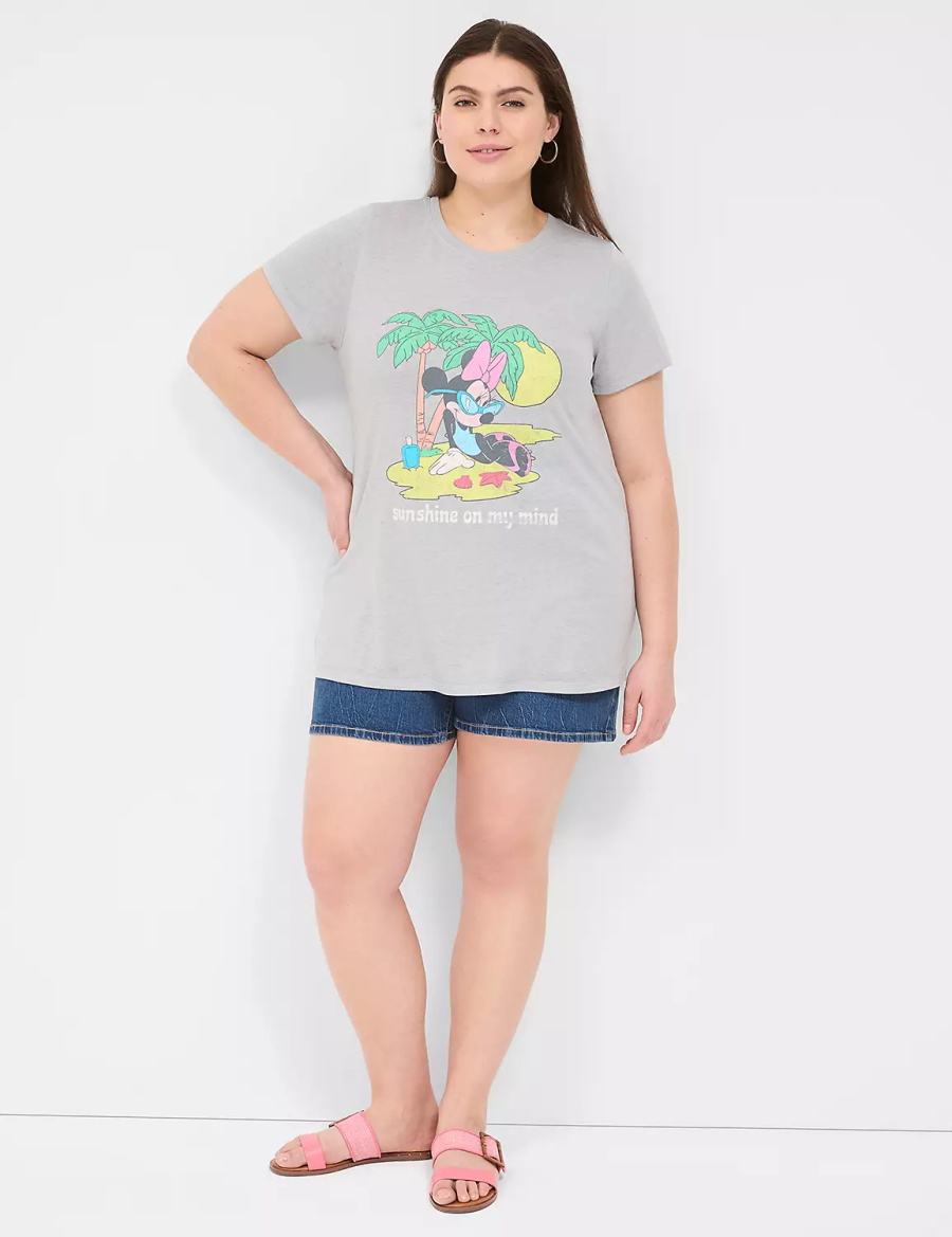 Lane Bryant Minnie Sunshine On My Mind Graphic Tee T-shirts Dames Grijs | YJD256JT