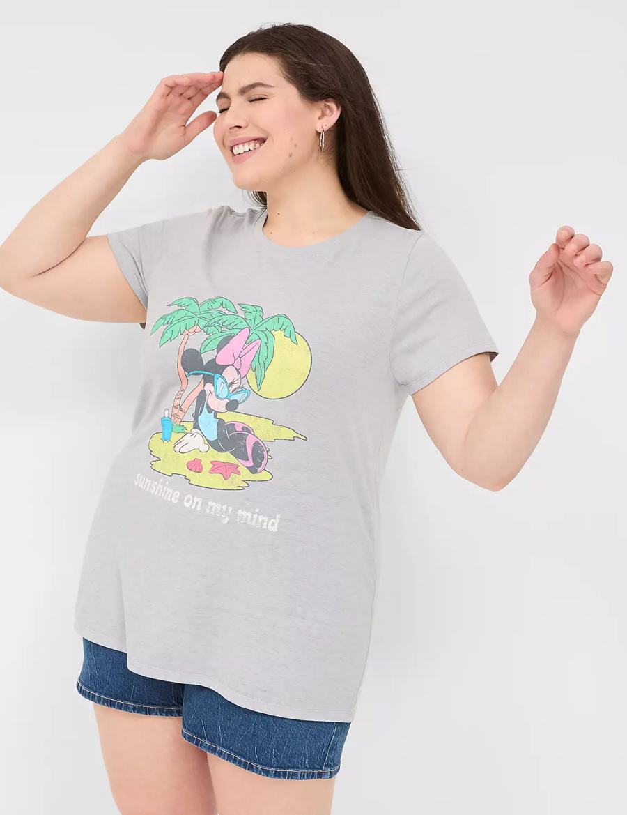Lane Bryant Minnie Sunshine On My Mind Graphic Tee T-shirts Dames Grijs | YJD256JT
