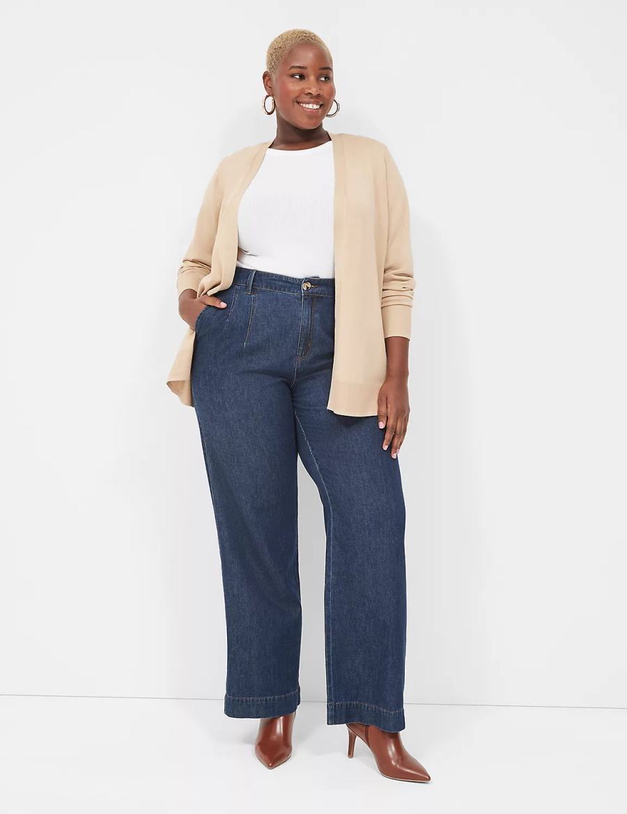 Lane Bryant Modern Long-Sleeve Open-Front Cardigan Dames Khaki | CJD2891PM