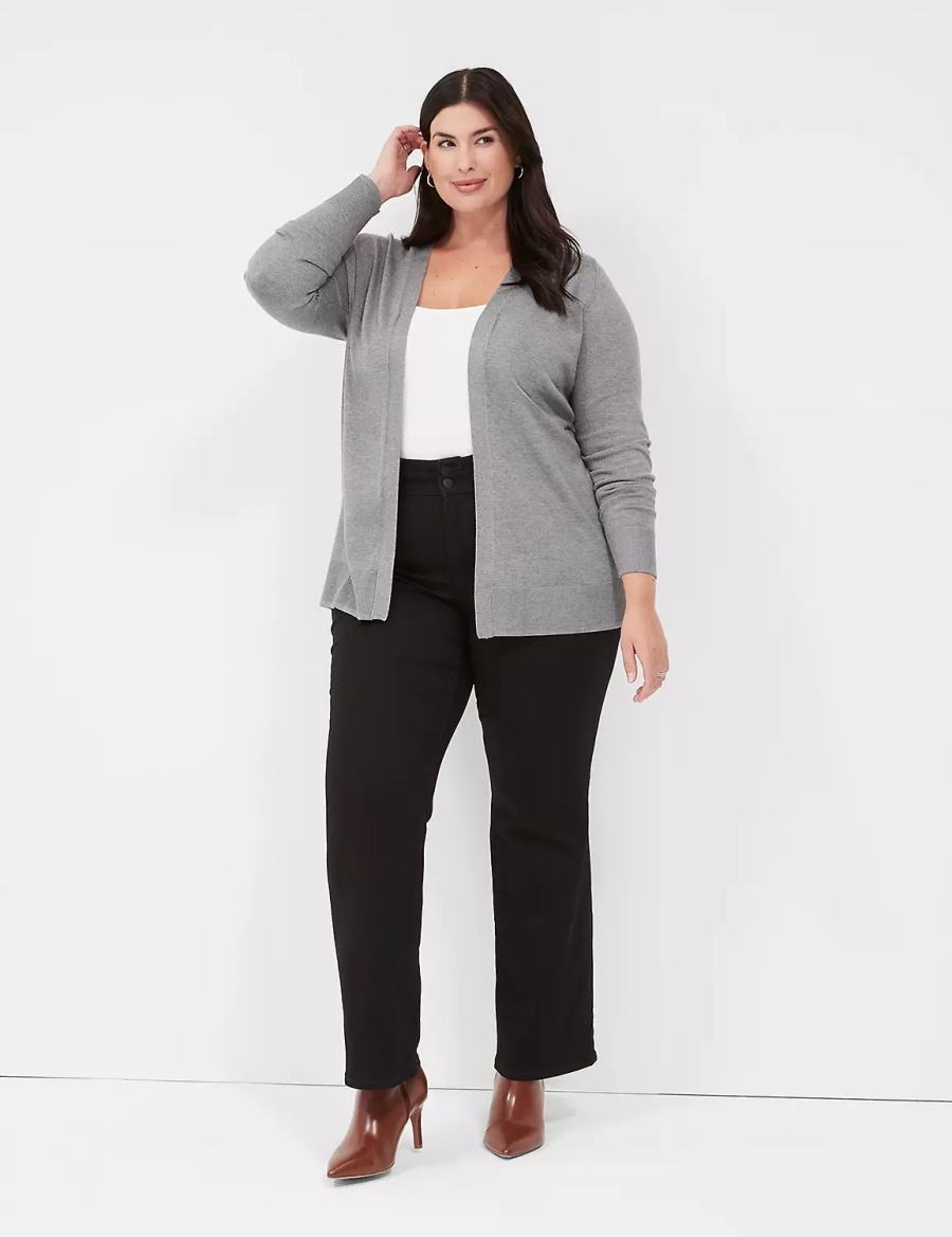 Lane Bryant Modern Long-Sleeve Open-Front Cardigan Dames Grijs | ZOI884UG