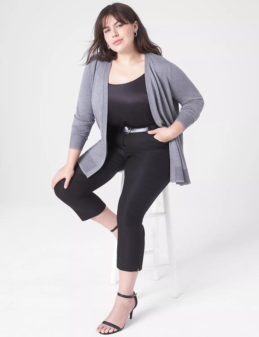 Lane Bryant Modern Long-Sleeve Open-Front Cardigan Dames Grijs | ZOI884UG