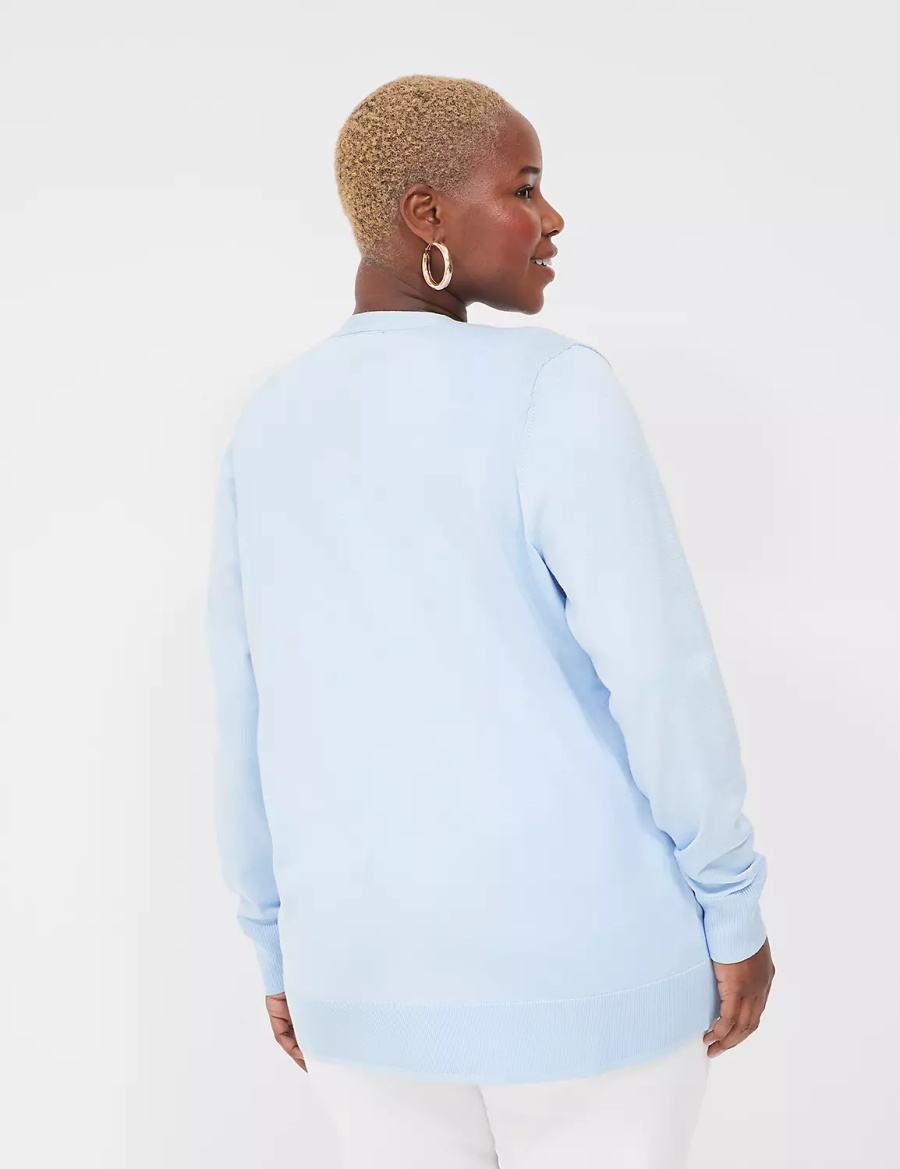Lane Bryant Modern Long-Sleeve Open-Front Cardigan Dames Blauw | JDA6432UY
