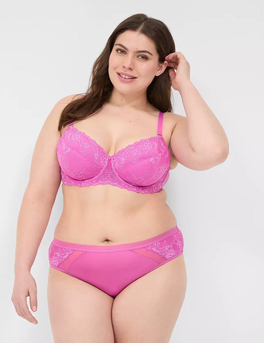 Lane Bryant Modern Romance Lace Demi Ongevoerde BH Dames Paars | AKZ3811OG