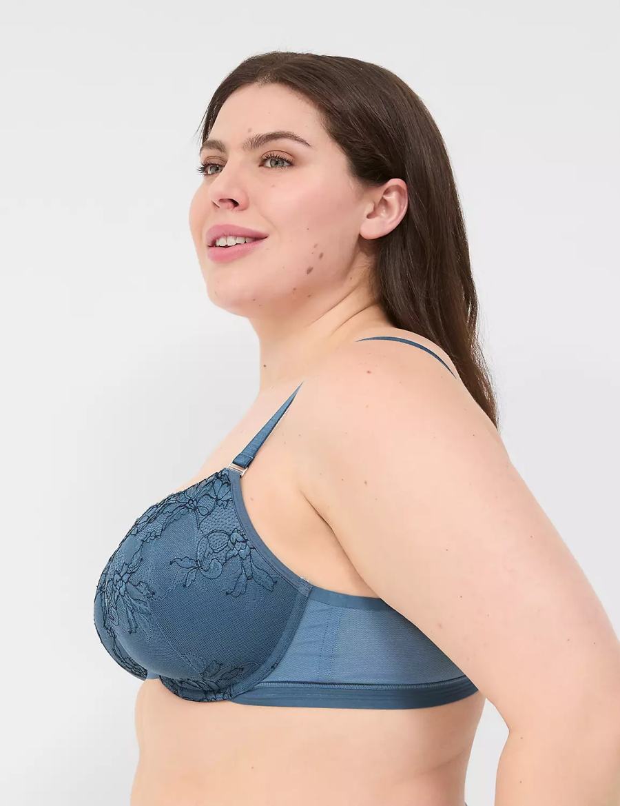 Lane Bryant Modern Romance Lightly Lined Demi Bralettes Dames Blauw Grijs | DEN1564HL