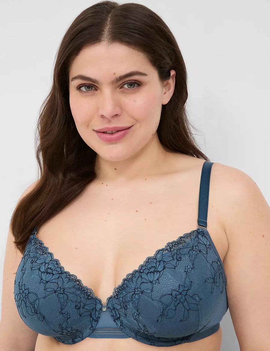 Lane Bryant Modern Romance Lightly Lined Demi Bralettes Dames Blauw Grijs | DEN1564HL