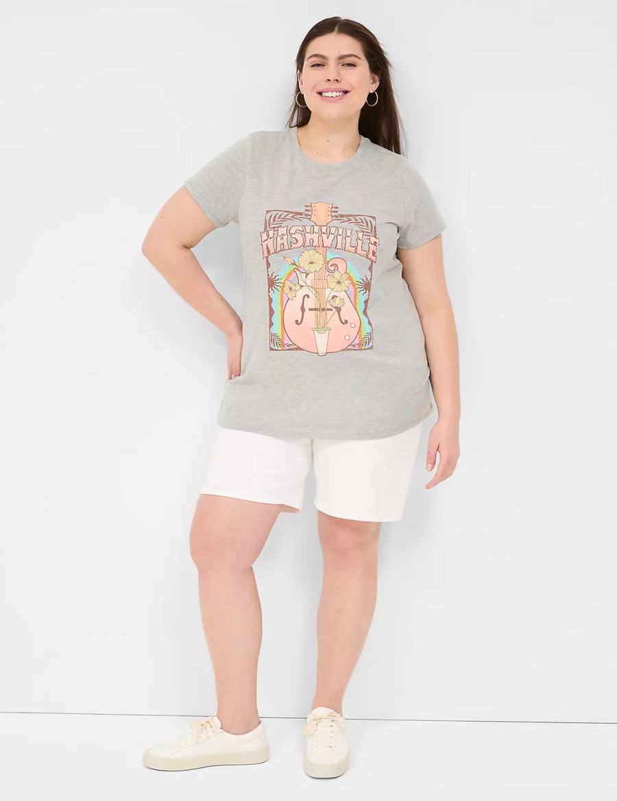 Lane Bryant Nashville Graphic Tee T-shirts Dames Lichtgrijs | PQE8363FM