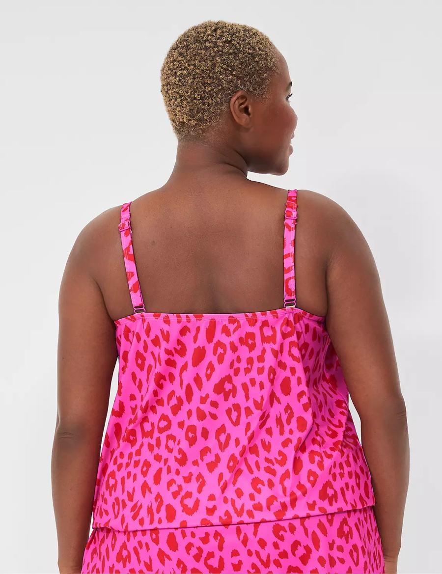Lane Bryant No-Wire Blouson Tankini Bikinitop Dames Roze | CBK3870UI