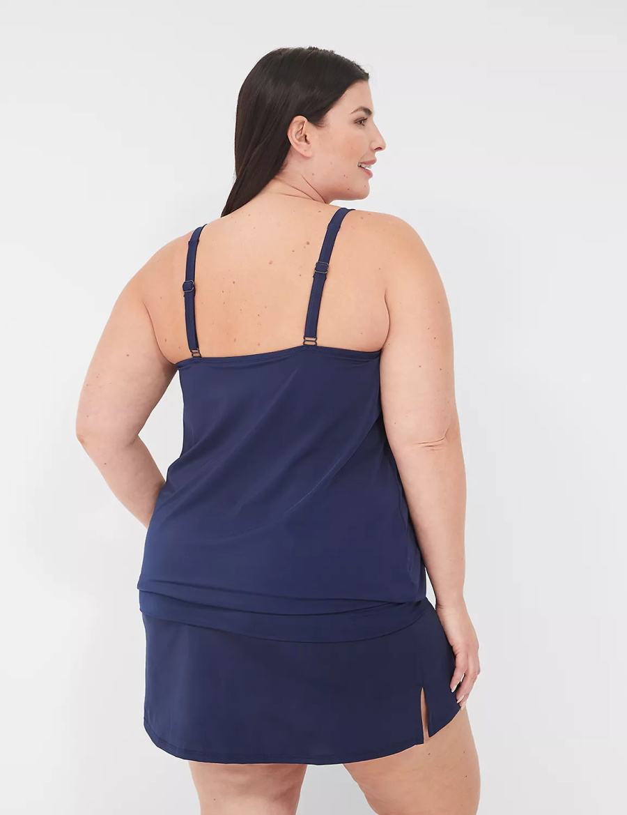 Lane Bryant No-Wire Blouson Tankini Bikinitop Dames Blauw | GGV10011CD
