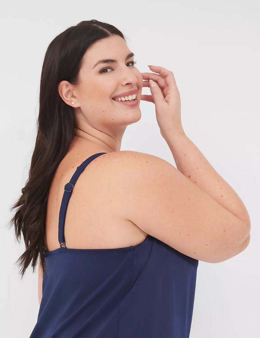 Lane Bryant No-Wire Blouson Tankini Bikinitop Dames Blauw | GGV10011CD