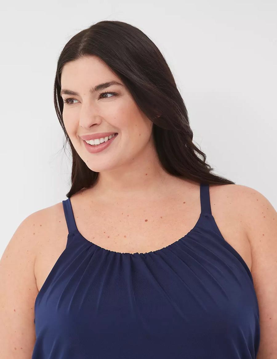 Lane Bryant No-Wire Blouson Tankini Bikinitop Dames Blauw | GGV10011CD