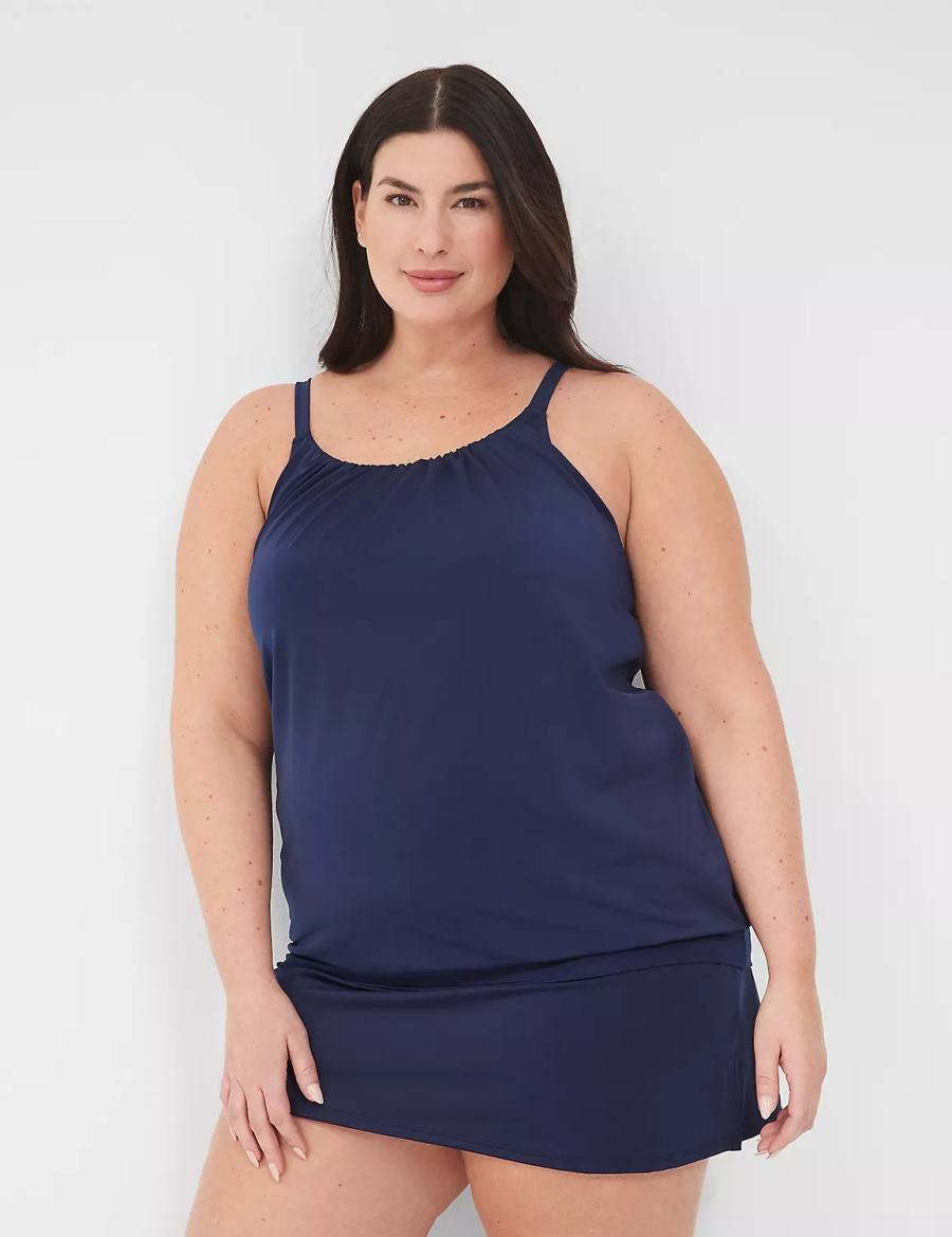 Lane Bryant No-Wire Blouson Tankini Bikinitop Dames Blauw | GGV10011CD