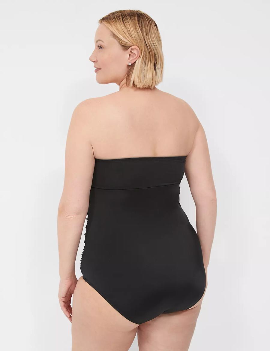 Lane Bryant No-Wire Multi-Way Strapless One-Piece Badpakken Dames Zwart | KIA3959HR