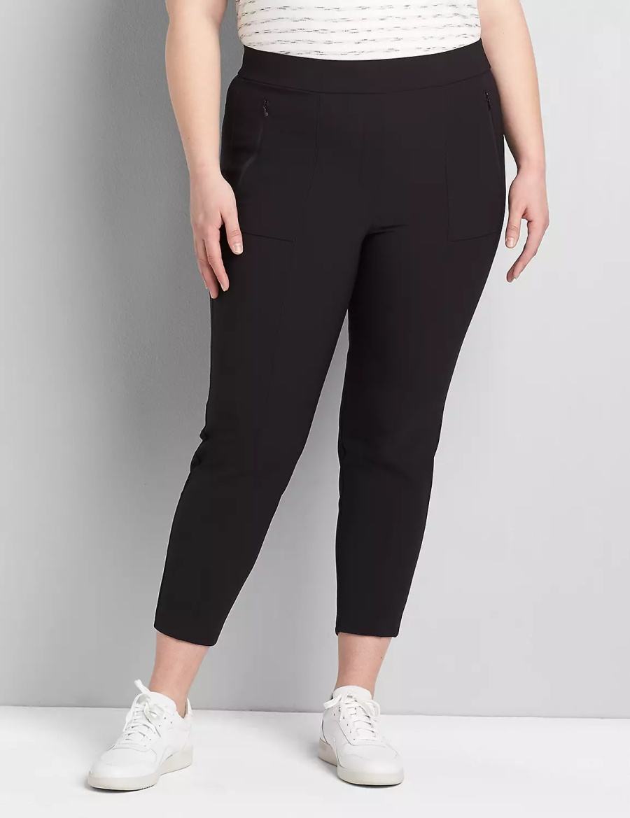 Lane Bryant On-The-Go Slim Ankle Broek Dames Zwart | HCB6456HP