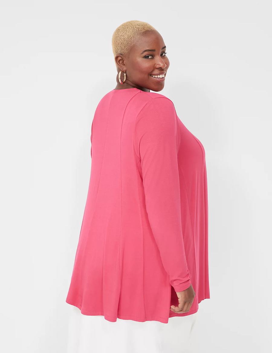 Lane Bryant Open-Front Fit & Flare Overpiece Badjas Dames Roze | FGH70100UN