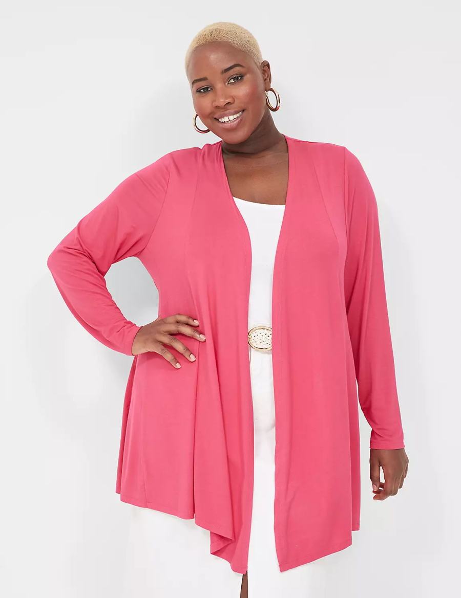 Lane Bryant Open-Front Fit & Flare Overpiece Badjas Dames Roze | FGH70100UN