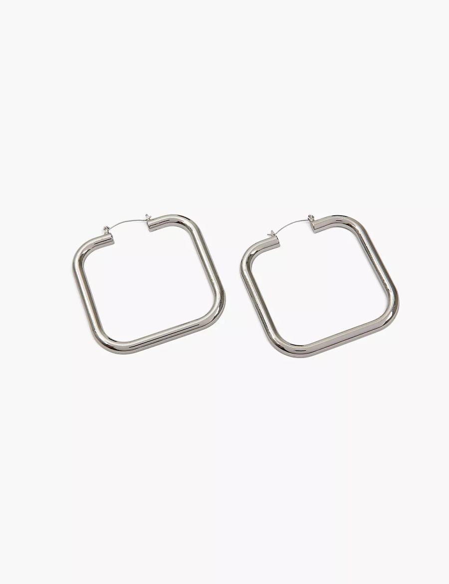 Lane Bryant Oversized Square Oorringen Dames Zilver | VYK2788LF