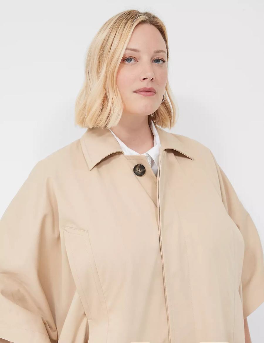 Lane Bryant Oversized Trench Poncho Poncho's Dames Khaki | VNT2671XH