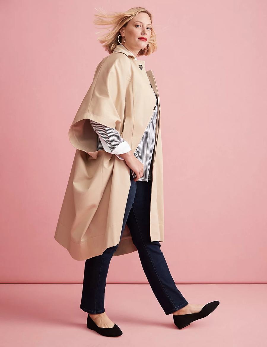 Lane Bryant Oversized Trench Poncho Poncho's Dames Khaki | VNT2671XH