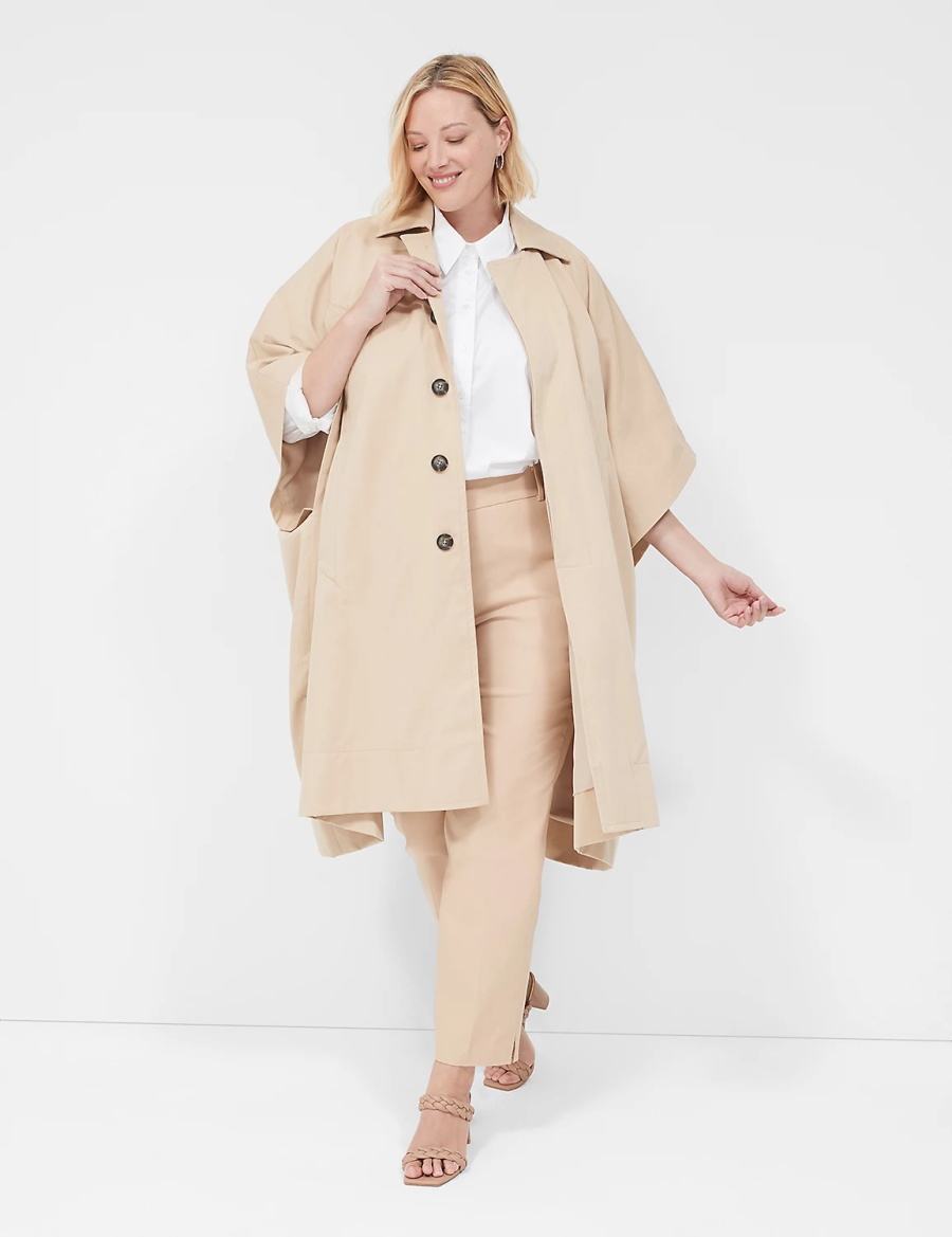 Lane Bryant Oversized Trench Poncho Poncho\'s Dames Khaki | VNT2671XH