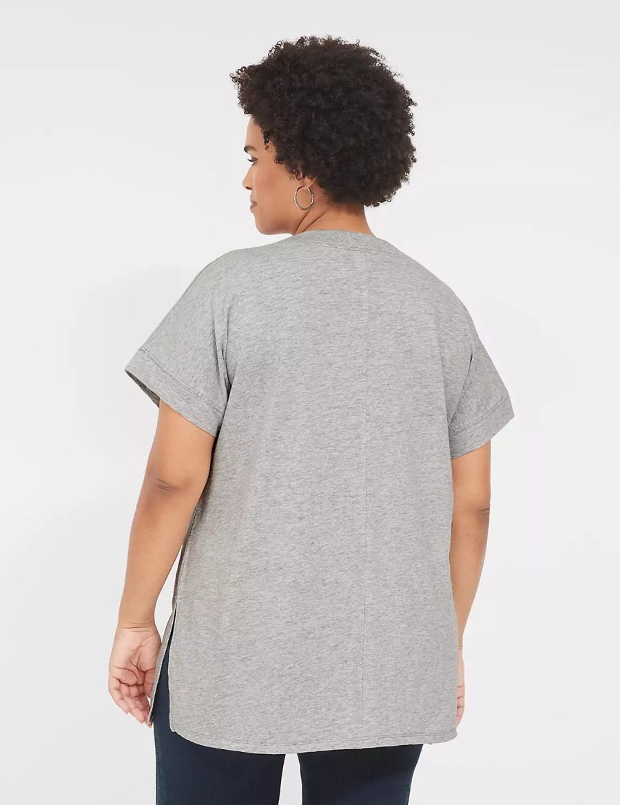 Lane Bryant Palm Trees Graphic Easy Tunic T-shirts Dames Grijs | TPX2445PJ