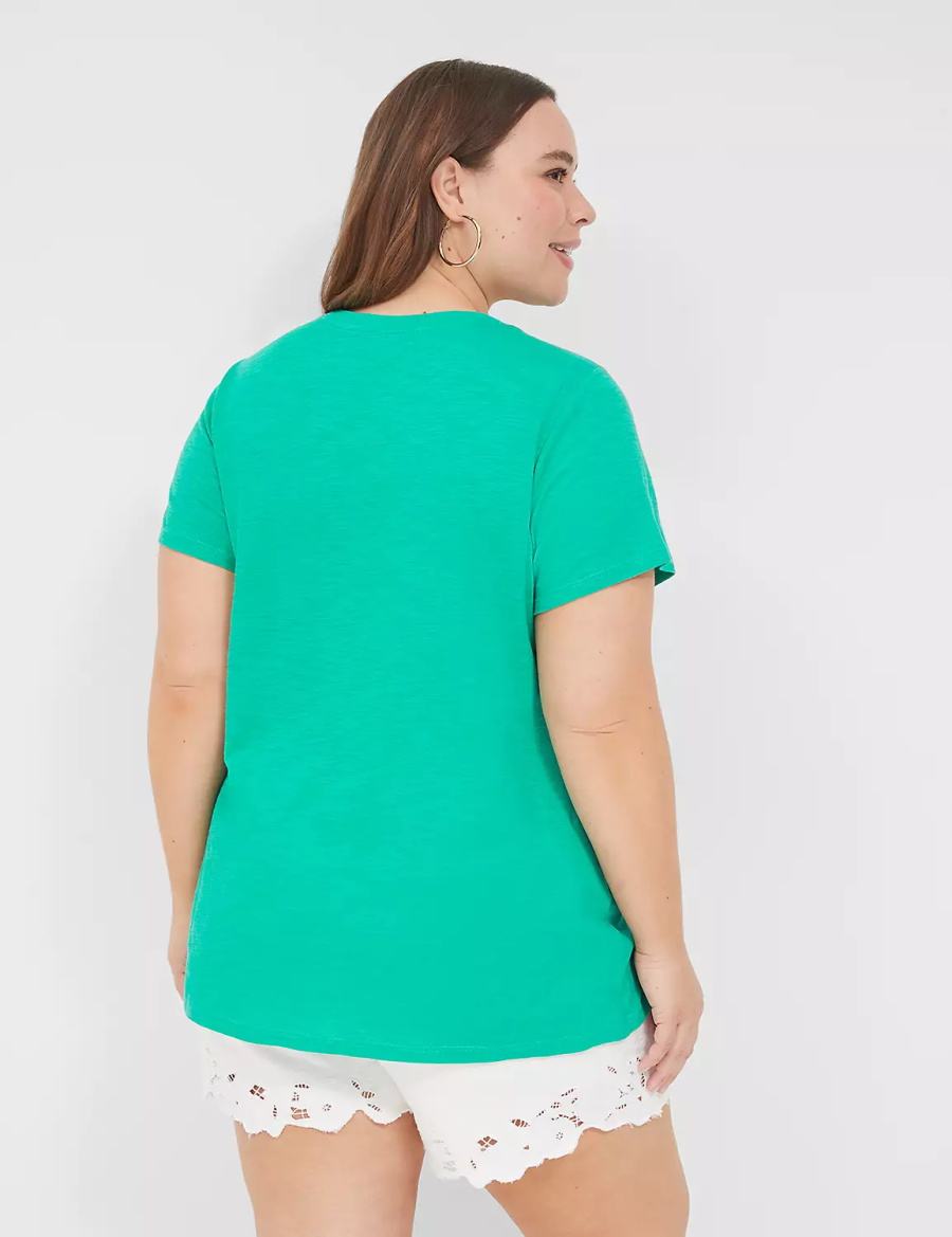 Lane Bryant Paradise Graphic Tee T-shirts Dames Turquoise | KNW160TQ