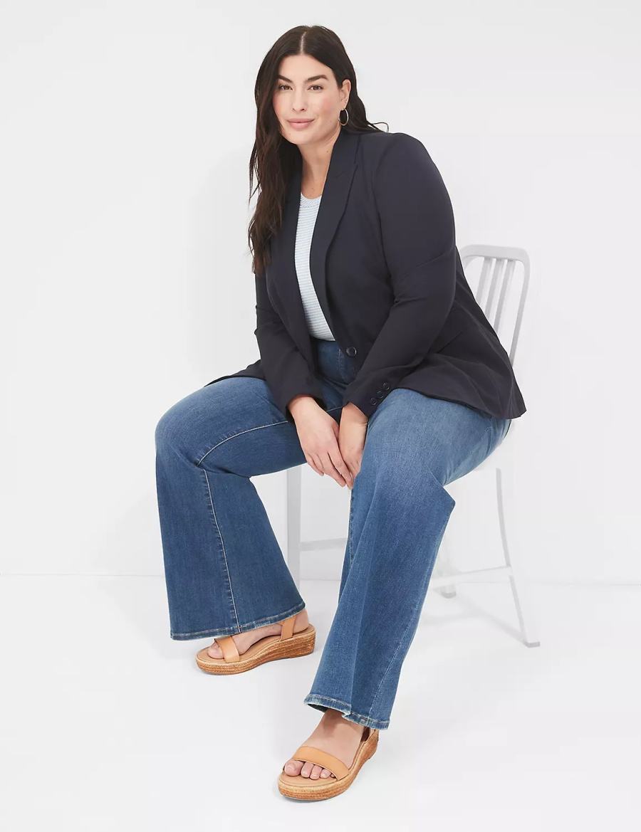 Lane Bryant Perfect Drape Blazer Dames Blauw | NTQ5068PI