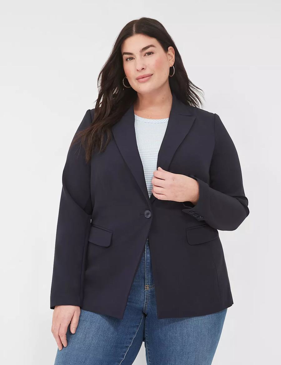 Lane Bryant Perfect Drape Blazer Dames Blauw | NTQ5068PI