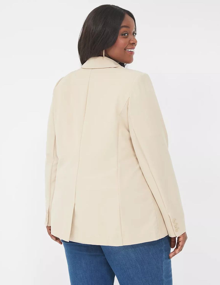 Lane Bryant Perfect Drape Blazer Dames Khaki | AQX3028FP
