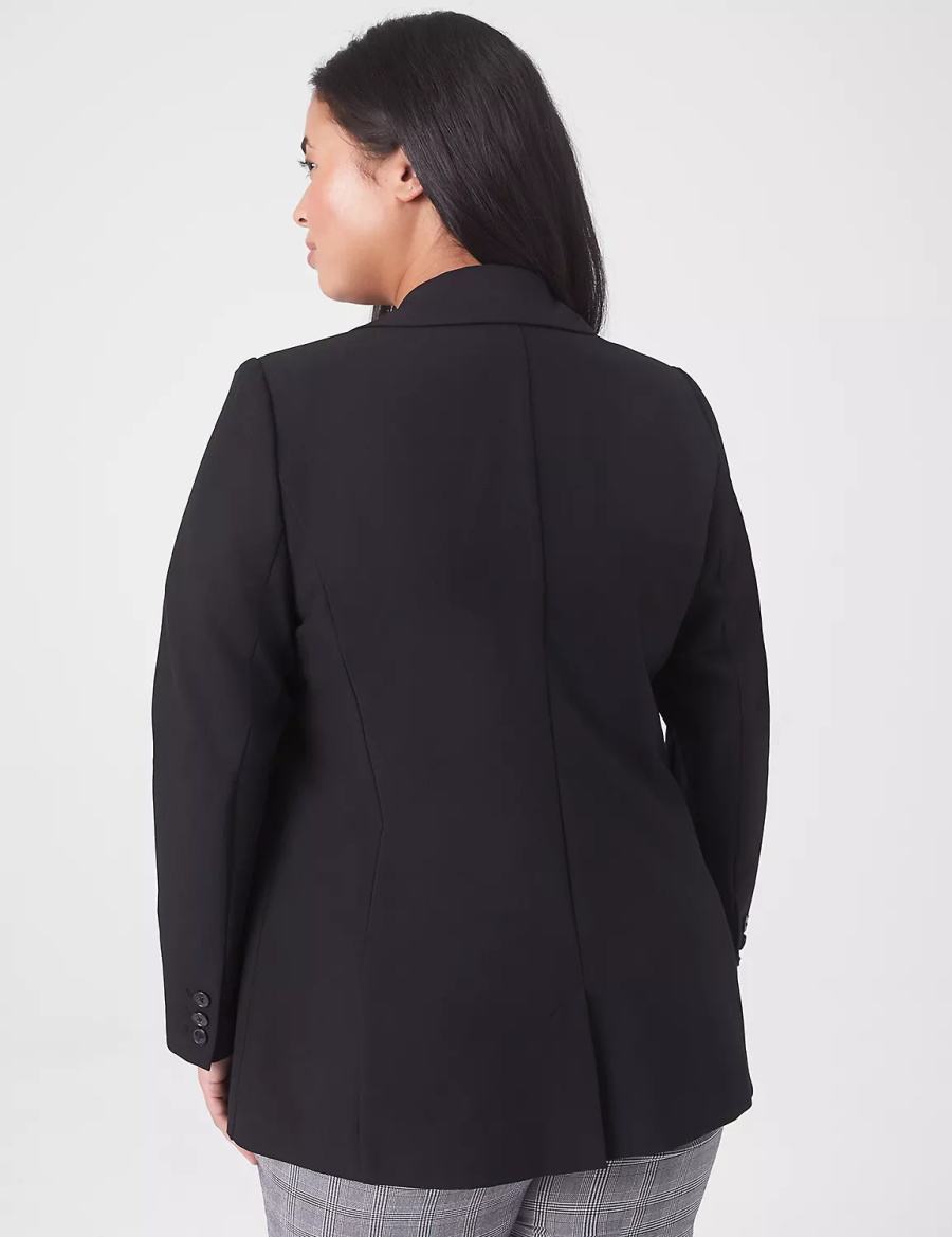 Lane Bryant Perfect Drape Blazer Dames Zwart | YUL1695MN