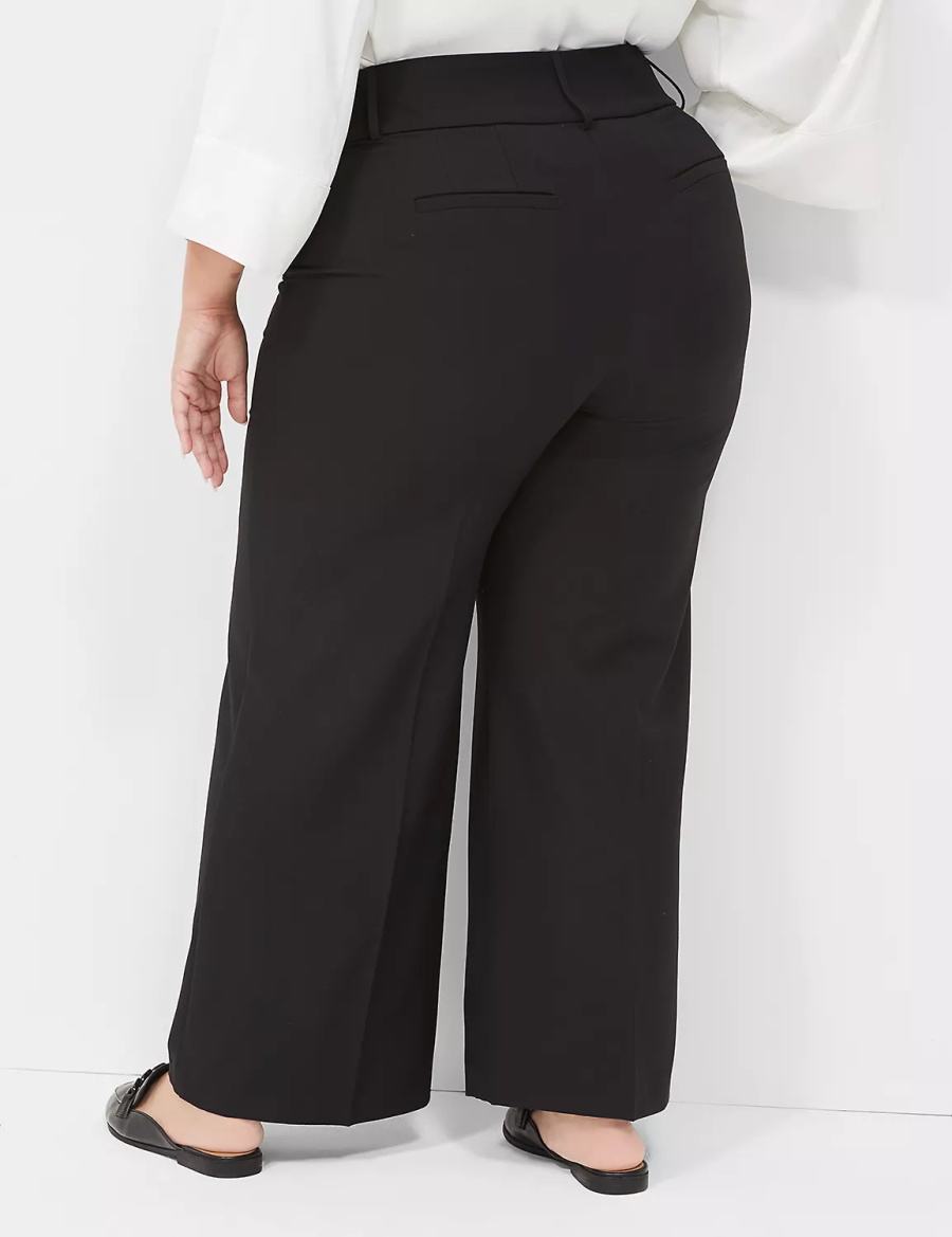 Lane Bryant Perfect Drape High-Rise Wide Leg Broek Dames Zwart | JGT1759HE