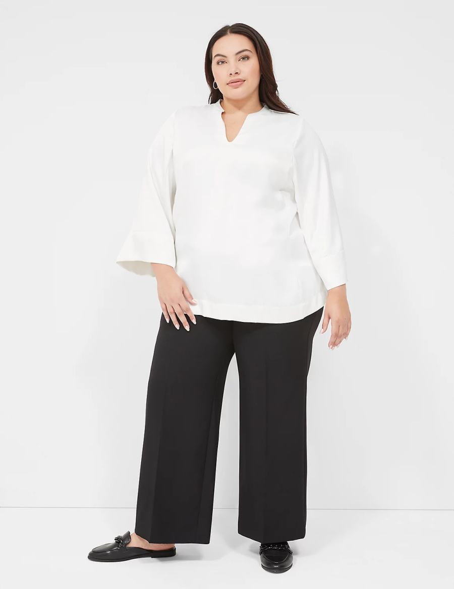 Lane Bryant Perfect Drape High-Rise Wide Leg Broek Dames Zwart | JGT1759HE